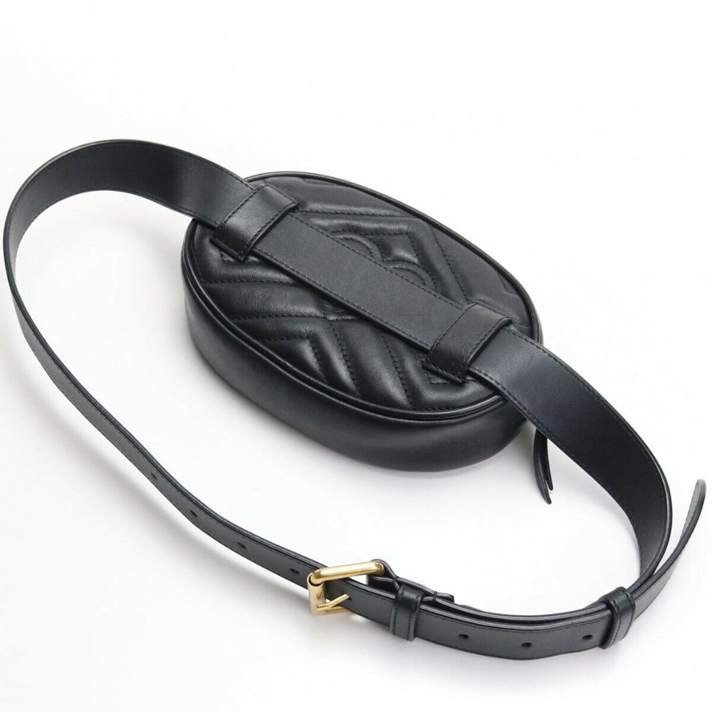 Gucci GG Marmont Matelasse Leather Belt Bag in Black New with dustbag - Picture 2 of 3